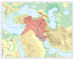 Carte de diffusion écriture cunéiforme
